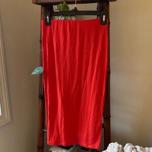 Forever 21 Bright Orange Midi Pencil Skirt